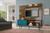 Manhattan Comfort Liberty 70.87" Freestanding Entertainment Center with Overhead shelf in Rustic Brown and Aqua Blue
