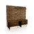 Manhattan Comfort Liberty 70.87" Freestanding Entertainment Center with Overhead shelf in Rustic Brown and Matte Black