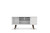 Manhattan Comfort Liberty 53.14" Mid-Century - Modern TV Stand with 5 Shelves and 1 Door in White with Solid Wood Legs