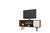 Manhattan Comfort Liberty 53.14" Mid-Century - Modern TV Stand with 5 Shelves and 1 Door in Rustic Brown and White with Solid Wood Legs