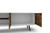 Manhattan Comfort Liberty 62.99" Mid-Century - Modern TV Stand with 3 Shelves and 2 Doors in White and Rustic Brown with Solid Wood Legs