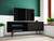 Manhattan Comfort Liberty 62.99" Mid-Century - Modern TV Stand with 3 Shelves and 2 Doors in Black