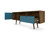 Manhattan Comfort Liberty 70.86" Mid-Century - Modern TV Stand with 4 Shelving Spaces and 1 Drawer in Rustic Brown and Aqua Blue with Solid Wood Legs