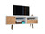 Manhattan Comfort Liberty 70.86" Mid-Century - Modern TV Stand with 4 Shelving Spaces and 1 Drawer in White and 3D Brown Prints