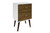 Manhattan Comfort Liberty Mid-Century - Modern Nightstand 2.0 with 2 Full Extension Drawers in White and Rustic Brown with Solid Wood Legs