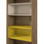 Manhattan Comfort Joy 5- Shelf Bookcase in Yellow and Off White