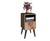 Manhattan Comfort Abisko Stylish Side Table with 1- Cubby and 1-Drawer in Oak and Colorful Stamp Door