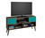 Manhattan Comfort Modern Uppsala TV Stand with 3- Shelves and 2- Drawers in Oak and Aqua