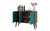 Manhattan Comfort Bromma 35.43" Buffet Stand with 3 Shelves and 3 Doors in Oak and Aqua