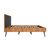 Coco Rustic Oak Wood Upholstered Leather King Platform Bed