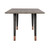Turin Rustic Oak Wood Dining Table with Copper Tip Legs