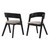 Jackie Mid-Century Upholstered Dining Chairs in Black finish - Set of 2