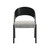 Polly Mid-Century Grey Upholstered Dining Chairs in Black Finish - Set of 2