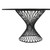 Cirque 54" Round Black Wood and Metal Pedestal Dining Table