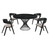 Cirque and Jackie 5 Piece Black Round Dining Set