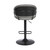 Brody Adjustable Gray Faux Leather Swivel Barstool In Black Powder Coated Finish