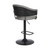 Brody Adjustable Gray Faux Leather Swivel Barstool In Black Powder Coated Finish