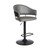 Brody Adjustable Gray Faux Leather Swivel Barstool In Black Powder Coated Finish