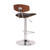 Erik Adjustable Brown Faux Leather Swivel Barstool with Chrome Base