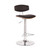 Erik Adjustable Brown Faux Leather Swivel Barstool with Chrome Base
