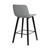 Lorenz 26" Gray Faux Leather Barstool In Black Brushed Wood Finish