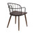 Bradley Steel Framed Side Chair in Black Powder Coated Finish and Walnut Glazed Wood