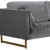 Lenox Grey Velvet Modern Sofa with Brass Legs