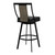 Easton 30" Bar Height Barstool in Matte Black Finish with Vintage Black Faux Leather and Grey Walnut
