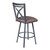 Armen Living Nova 30" Bar Height Swivel Metal Barstool in Mineral finish with Bandero Tobacco