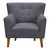 Hyland Mid-Century Accent Chair in Champagne Wood Finish and Dark Grey Fabric