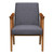 Nathan Mid-Century Accent Chair in Champagne Ash Wood Finish and Dark Grey Fabric