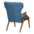 Ryder Mid-Century Accent Chair in Champagne Ash Wood Finish and Blue Fabric