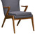 Ryder Mid-Century Accent Chair in Champagne Ash Wood Finish and Dark Grey Fabric