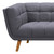 Belina Mid-Century Sectional in Champagne WoodÂ Finish and Dark Grey Fabric