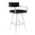 Armen Living Dylan 30" Bar Height Barstool in Brushed Stainless Steel and Vintage Black Faux Leather