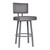 Armen Living Balboa 30â€ Bar Height Barstool in Gray Powder Coated Finish and Vintage Gray Faux Leather