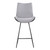 Armen Living Coronado Contemporary 26" Counter Height Barstool in Brushed Grey Powder Coated Finish and Pewter Fabric