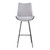 Armen Living Coronado Contemporary 30" Bar Height Barstool in Brushed Grey Powder Coated Finish and Pewter Fabric
