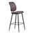 Armen Living Buckley Contemporary 30" Bar Height Barstool in Matte Black Powder Coated Finish and Grey Fabric