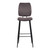 Armen Living Buckley Contemporary 30" Bar Height Barstool in Matte Black Powder Coated Finish and Grey Fabric