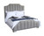 Armen Living Camelot Contemporary Queen Bed with Polished Stainless Steel and Gray Sheepwool