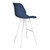 Armen Living Valor 30" Bar Height Barstool in Brushed Stainless Steel with Dark Vintage Blue Faux Leather