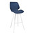 Armen Living Valor 30" Bar Height Barstool in Brushed Stainless Steel with Dark Vintage Blue Faux Leather