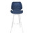 Armen Living Valor 30" Bar Height Barstool in Brushed Stainless Steel with Dark Vintage Blue Faux Leather