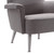 Armen Living Danka Chair in Brushed Stainless Steel finish with Grey Fabric