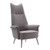 Armen Living Danka Chair in Brushed Stainless Steel finish with Grey Fabric