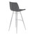 Armen Living Zurich 30" Bar Height Metal Barstool in Vintage Gray Faux Leather with Brushed Stainless Steel Finish