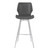 Armen Living Zurich 30" Bar Height Metal Barstool in Vintage Gray Faux Leather with Brushed Stainless Steel Finish