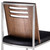 Armen Living Oxford Dining Chair in Brushed Stainless Steel with Vintage Black Faux Leather and Walnut Wood Back (Set of 2)