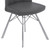 Armen Living Spago Contemporary Dining Chair in Vintage Gray Faux Leather with Brushed Stainless Steel Finish - Set of 2